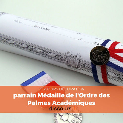 discours du parrain Médaille de l'Ordre des Palmes Académiques