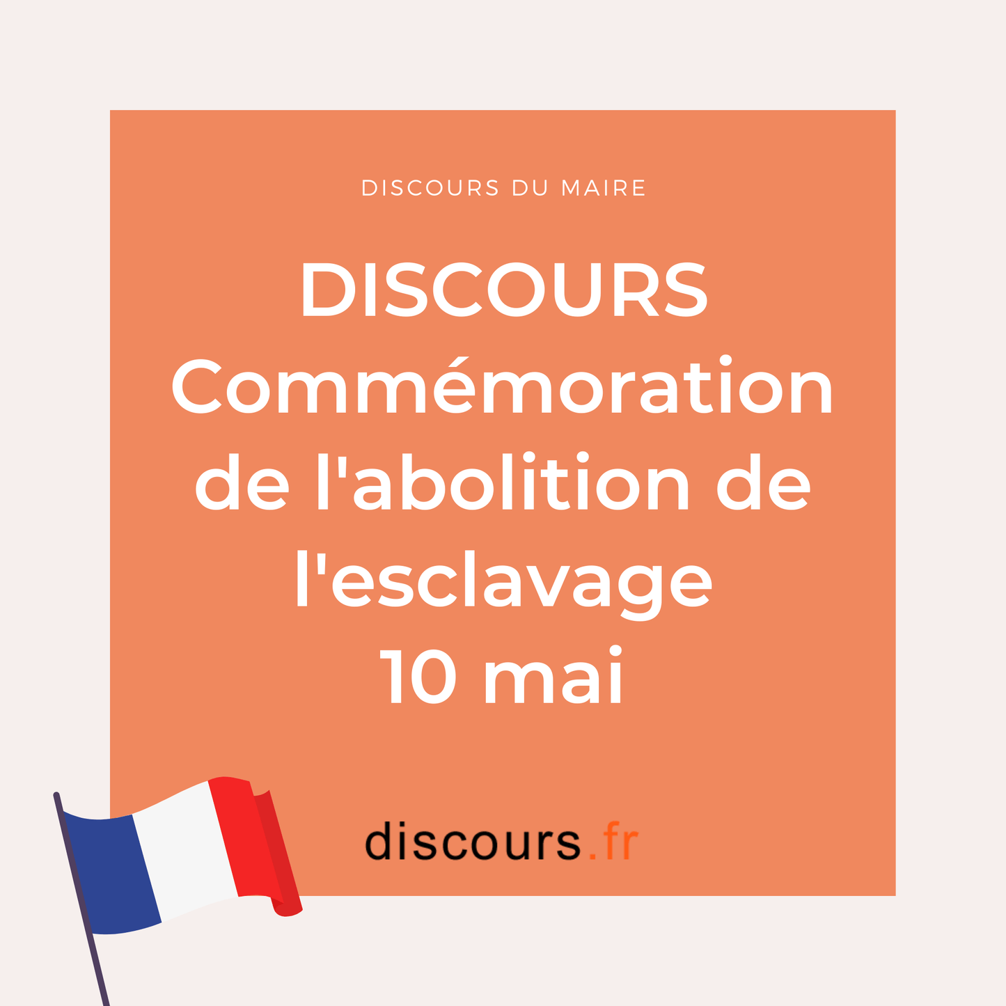 discours pour la commémoration de l'abolition de l'esclavage