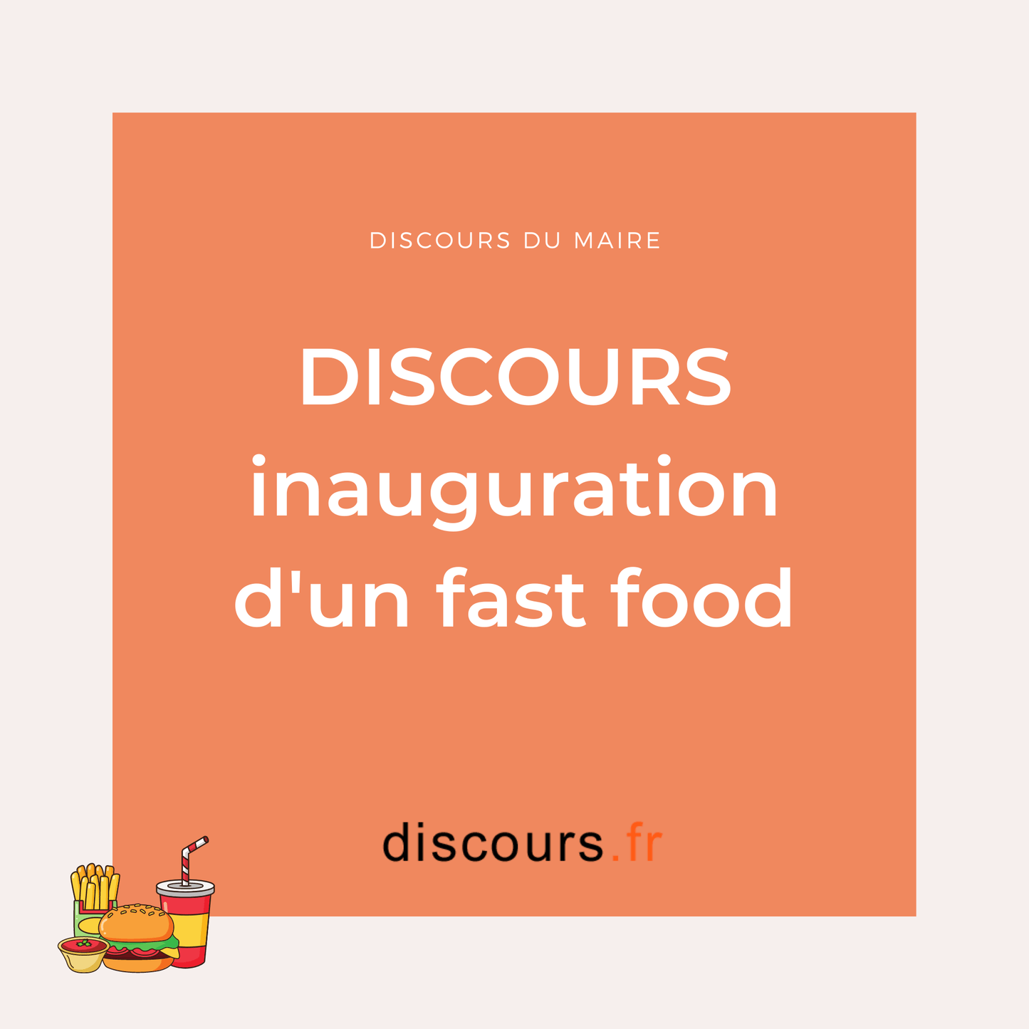 discours Inauguration d'un fast food
