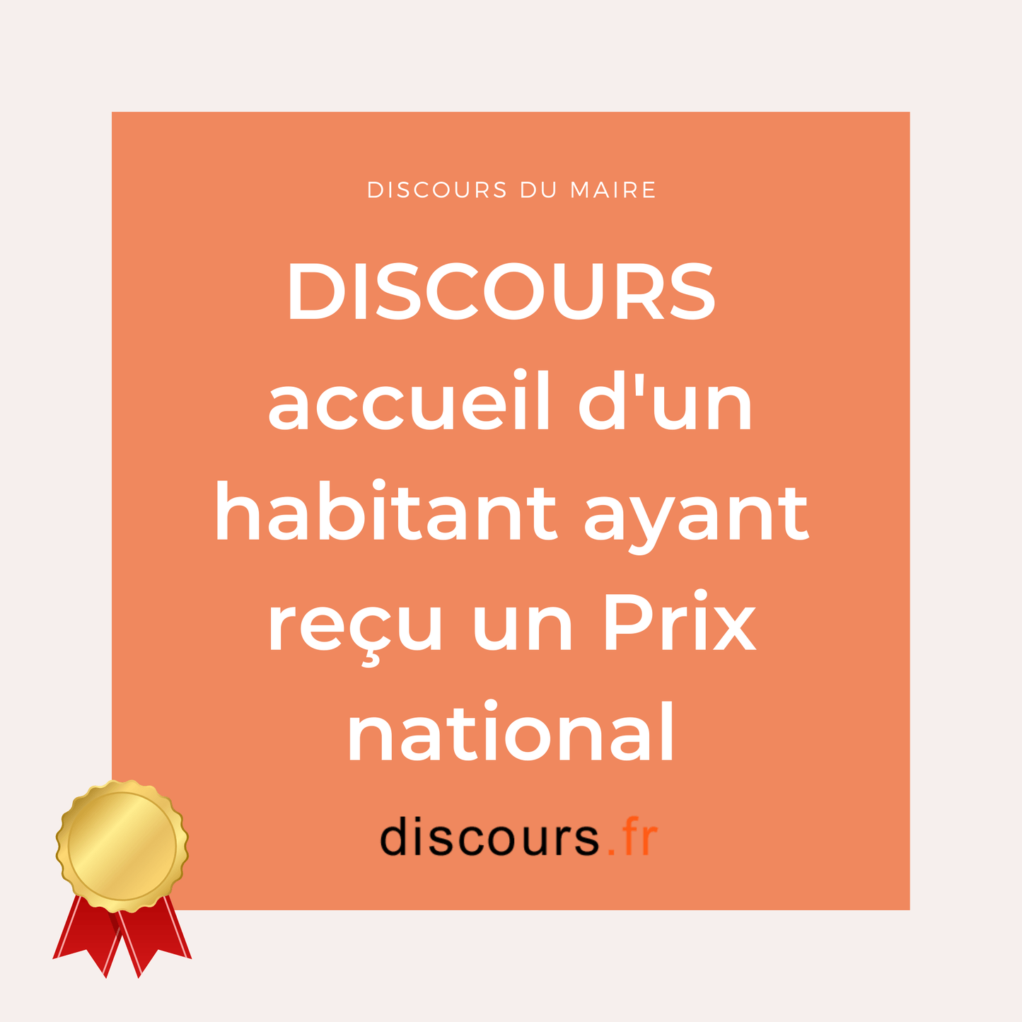 discours accueil habitant ayant reçu prix national