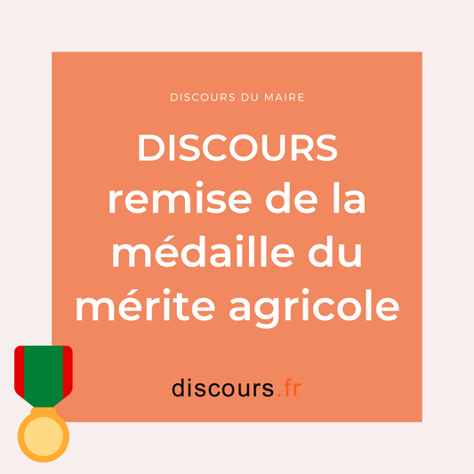 discours remise médaille Mérite Agricole